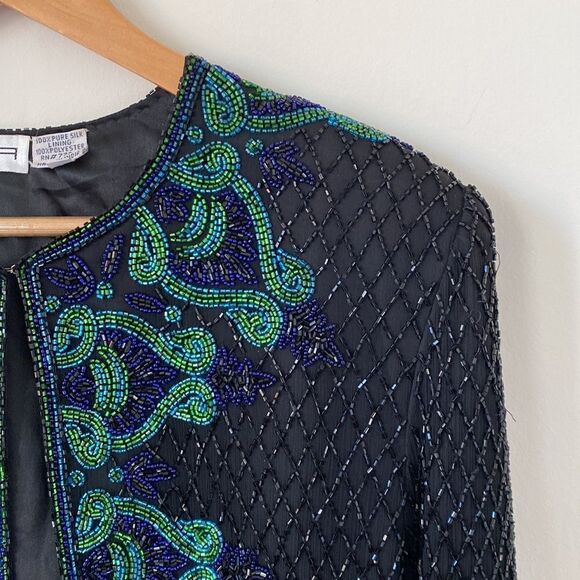 Vintage Silk Beaded Open Top - Picture 8 of 17